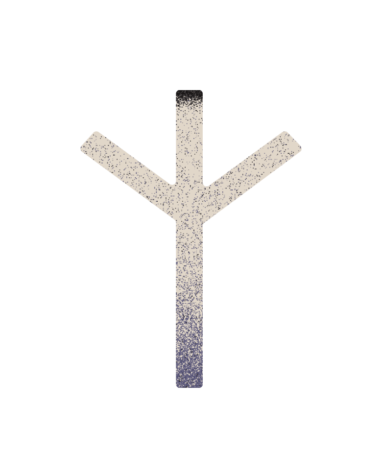 Algiz rune (ᛉ), no. 15: protection, higher self, instinct