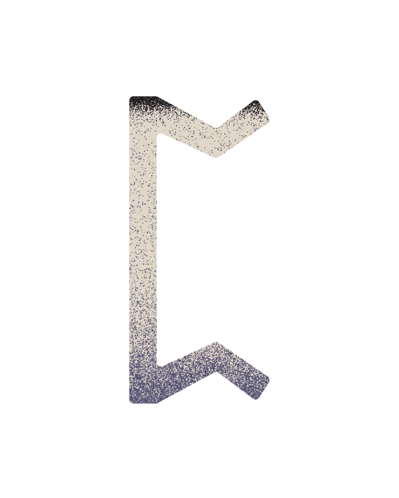 Perthro rune (ᛈ), no. 14: mystery, fate, chance